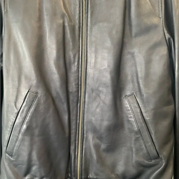 Brand New Never Worn Chevignon Teddy Cuir B-Ted Homme Marine Soft Leather Jacket - Picture 4 of 13